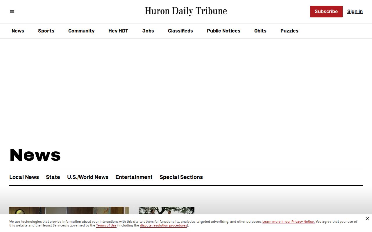 Michigan's Thumb news page for Huron County arrest and court context